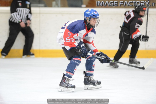 2014-11-15 Aosta-Hockey Milano Rossoblu U14 0952 Matteo Quartuccio